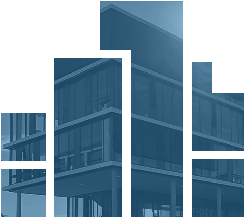 ETECTURE Logo mit Bild vom Standort Karlsruhe im Hintergrund