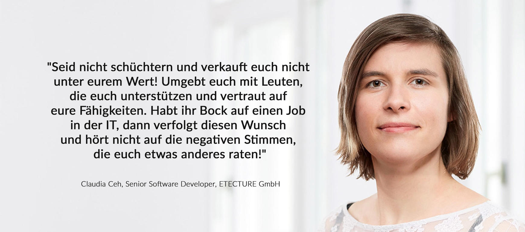 Zitat Claudia Ceh, Software Developer, Interview femmegineering